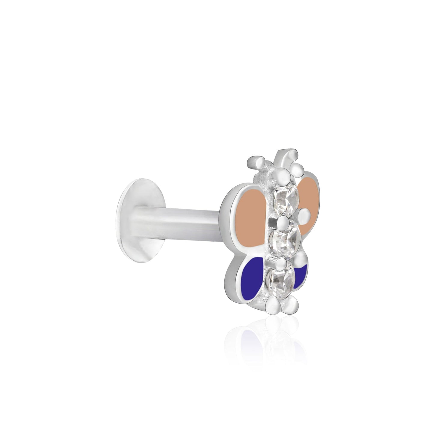 Silver Butterfly Nose Pin