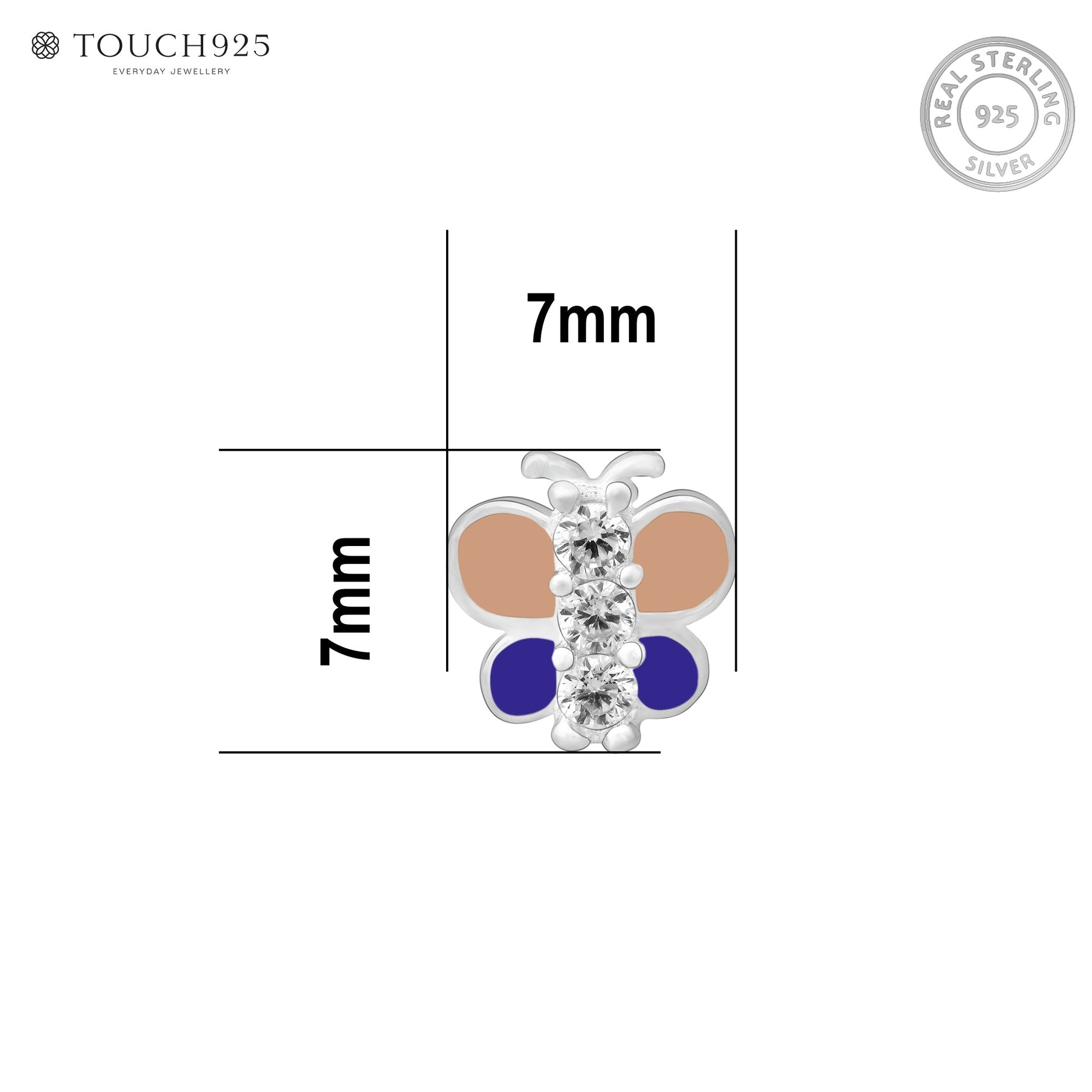 Silver Butterfly Nose Pin