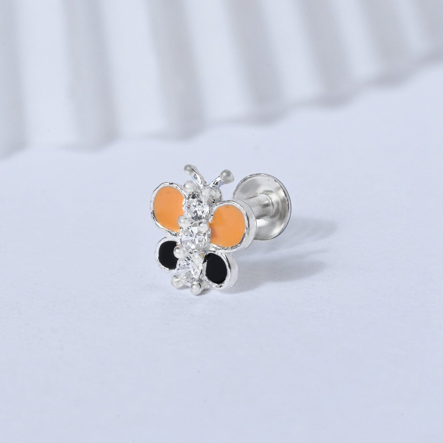 Silver Butterfly Nose Pin