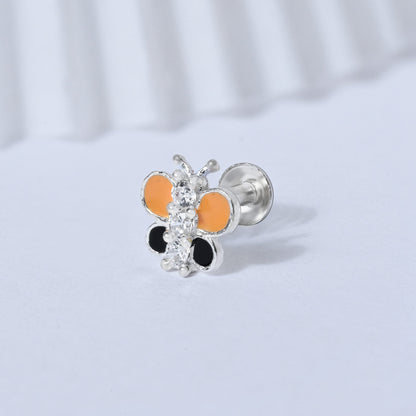 Silver Butterfly Nose Pin