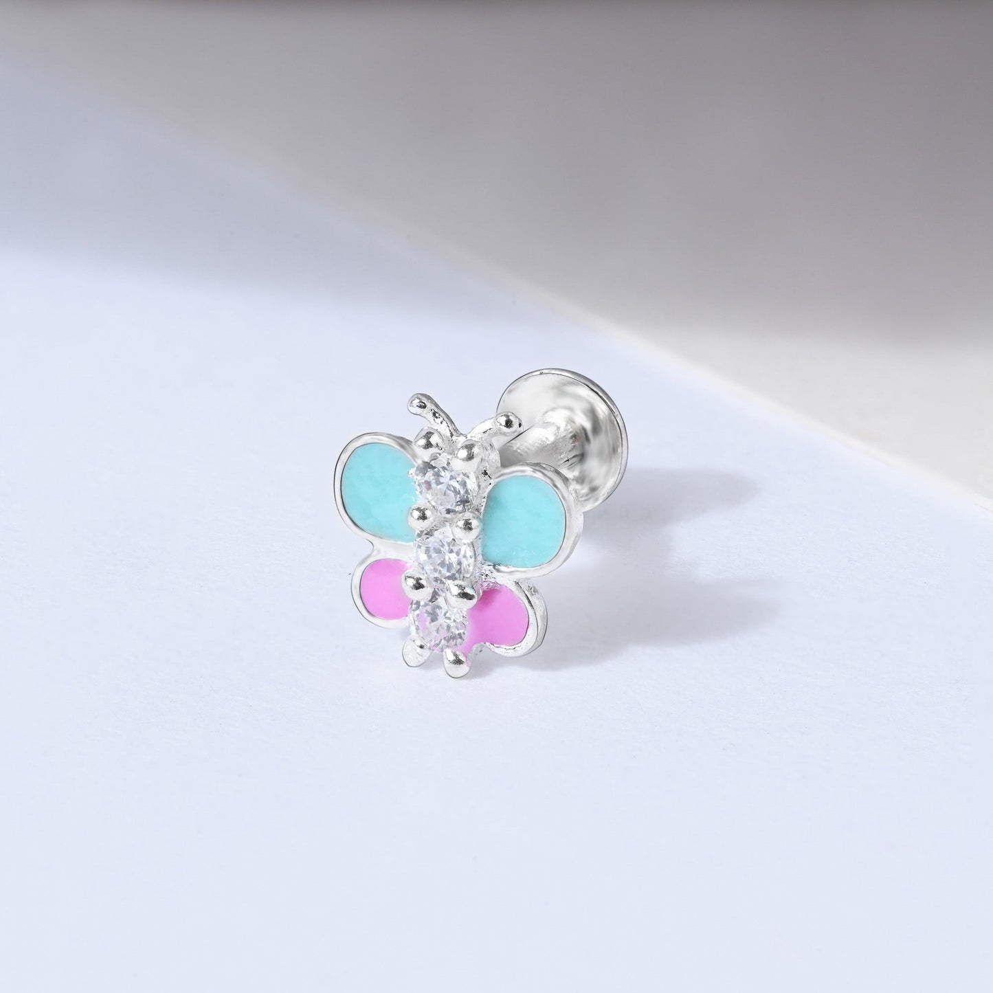 Silver Butterfly Nose Pin