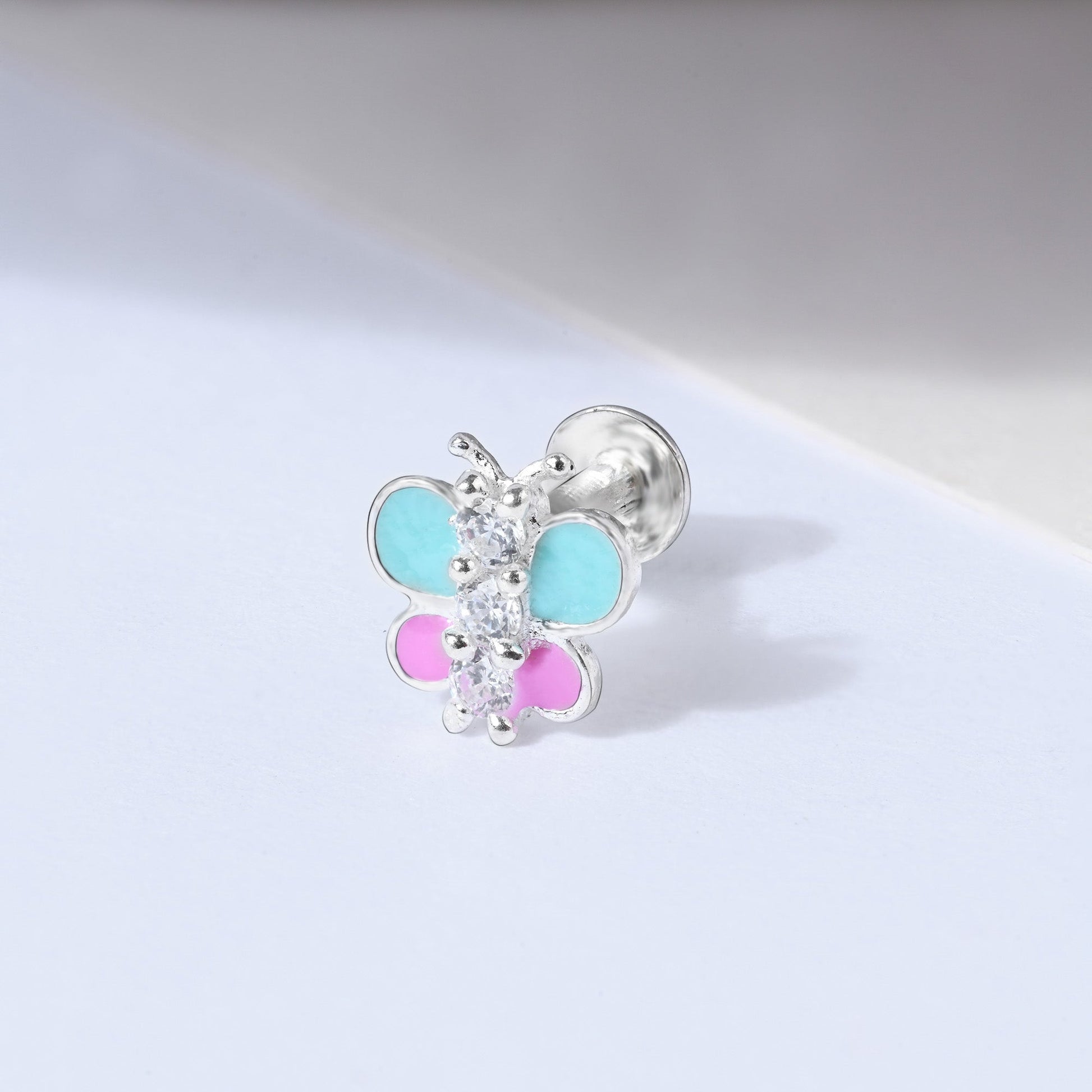 Silver Butterfly Nose Pin