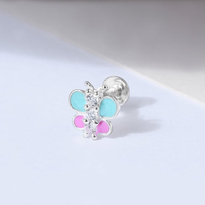Silver Butterfly Nose Pin