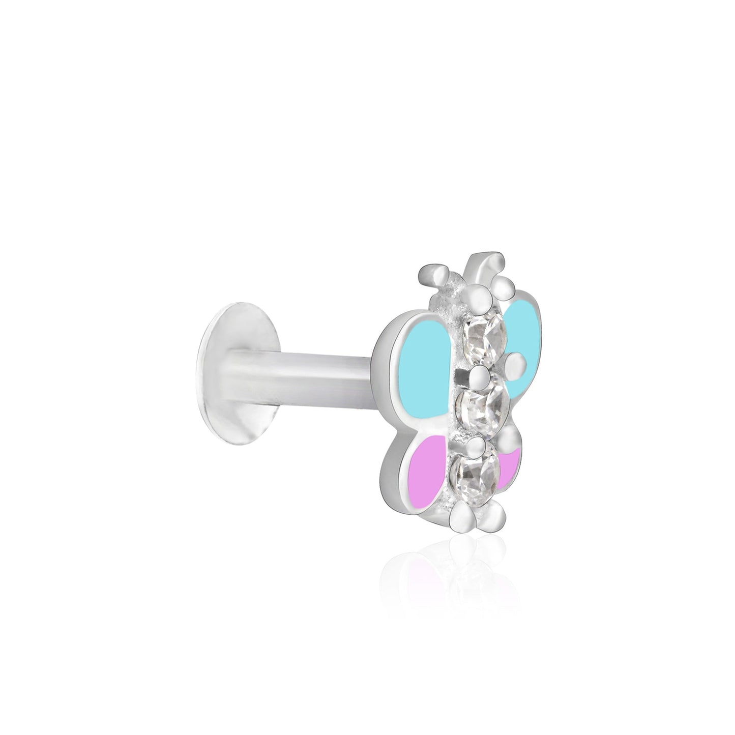 Silver Butterfly Nose Pin