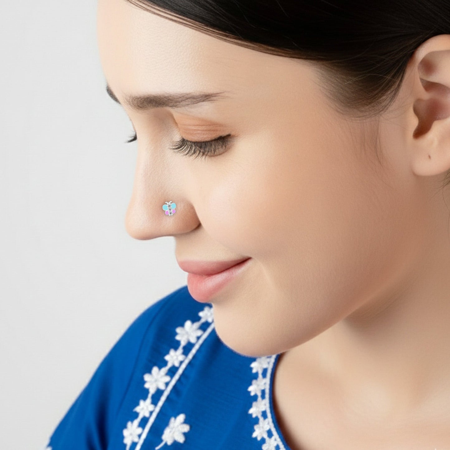 Silver Butterfly Nose Pin