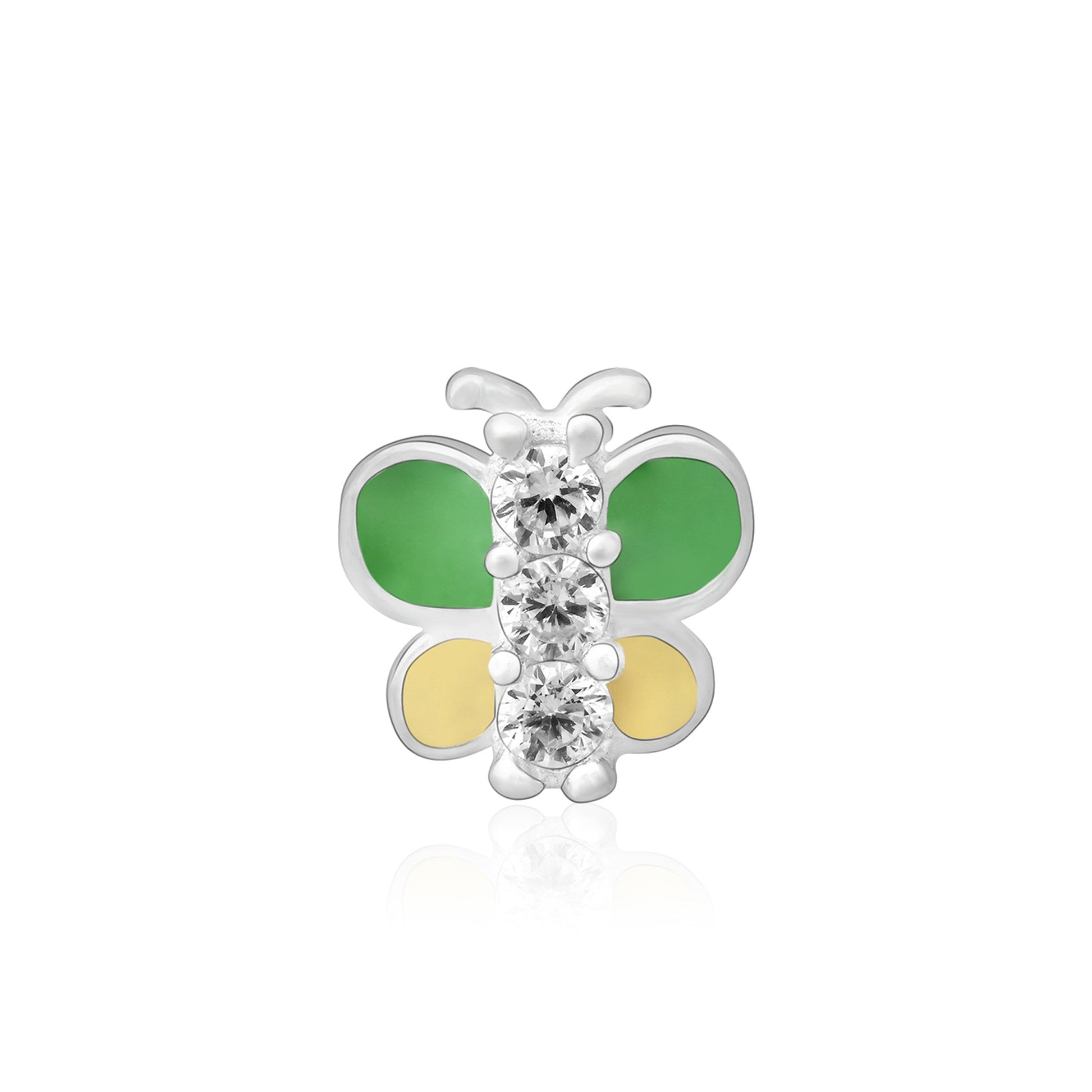 Butterfly Charm Silver Nose Pin