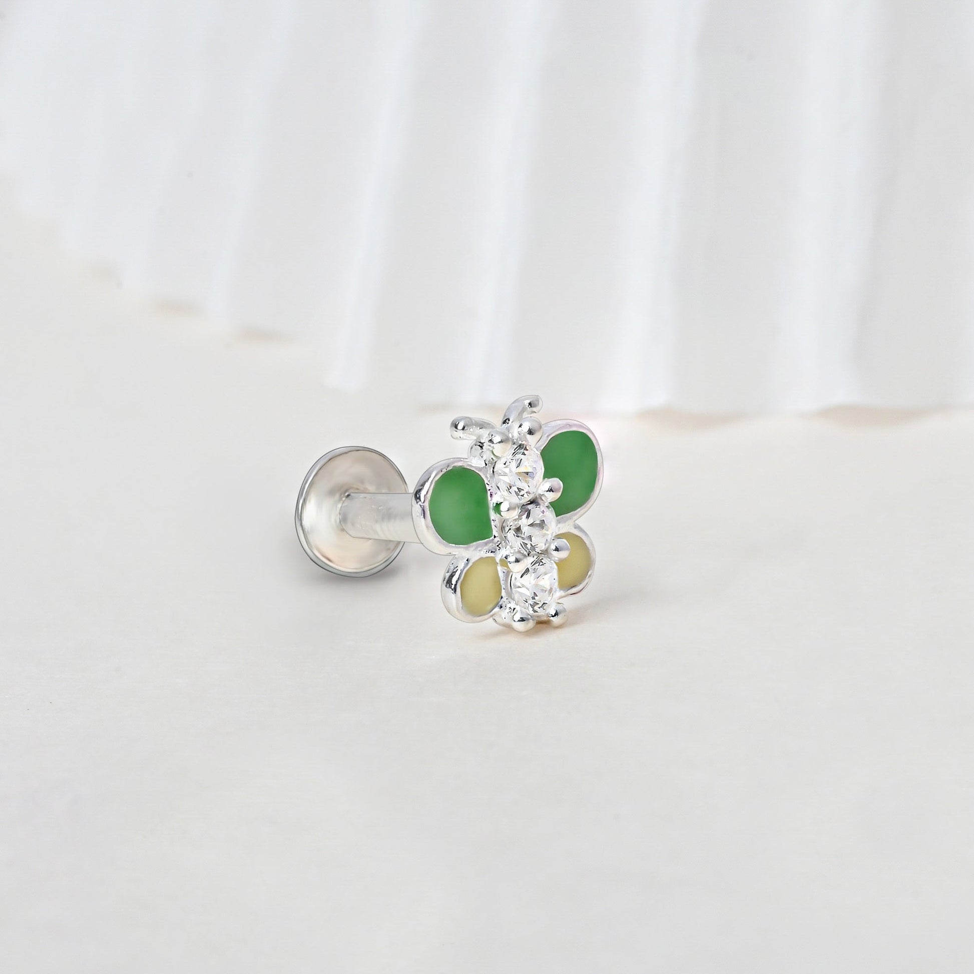 Butterfly Charm Silver Nose Pin