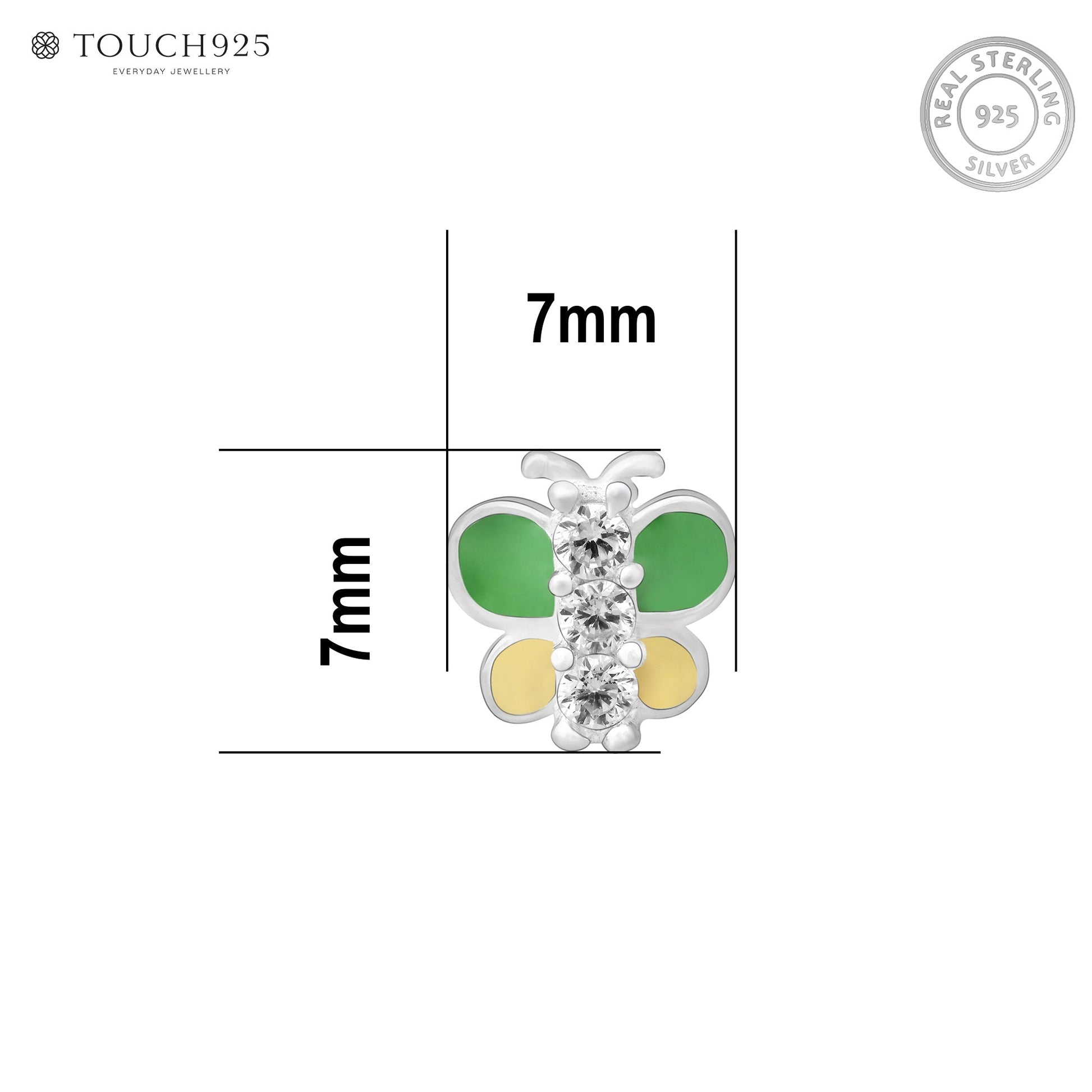 Butterfly Charm Silver Nose Pin