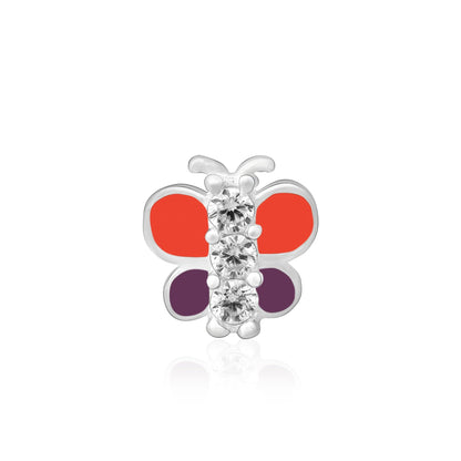 Butterfly Charm Silver Nose Pin