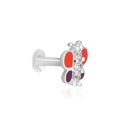 Butterfly Charm Silver Nose Pin