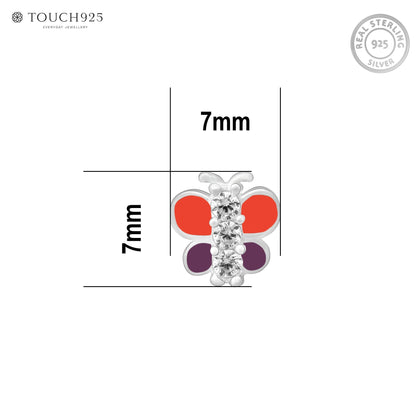 Butterfly Charm Silver Nose Pin