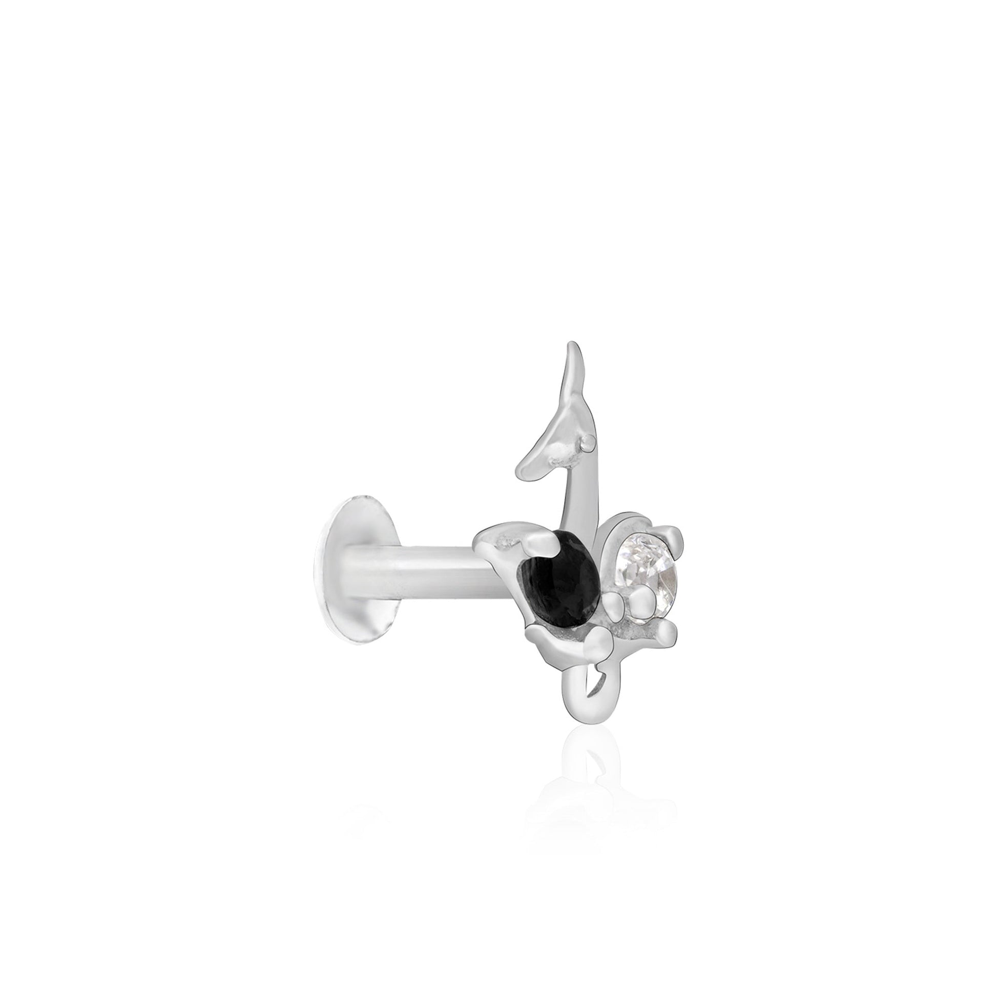 Peacock Motif Silver Nose Pin