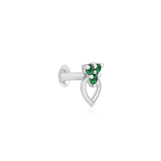 Trio Glow Heart Silver Nose Pin
