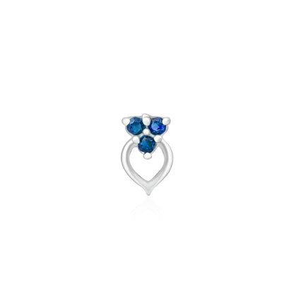 Trio Glow Heart Silver Nose Pin