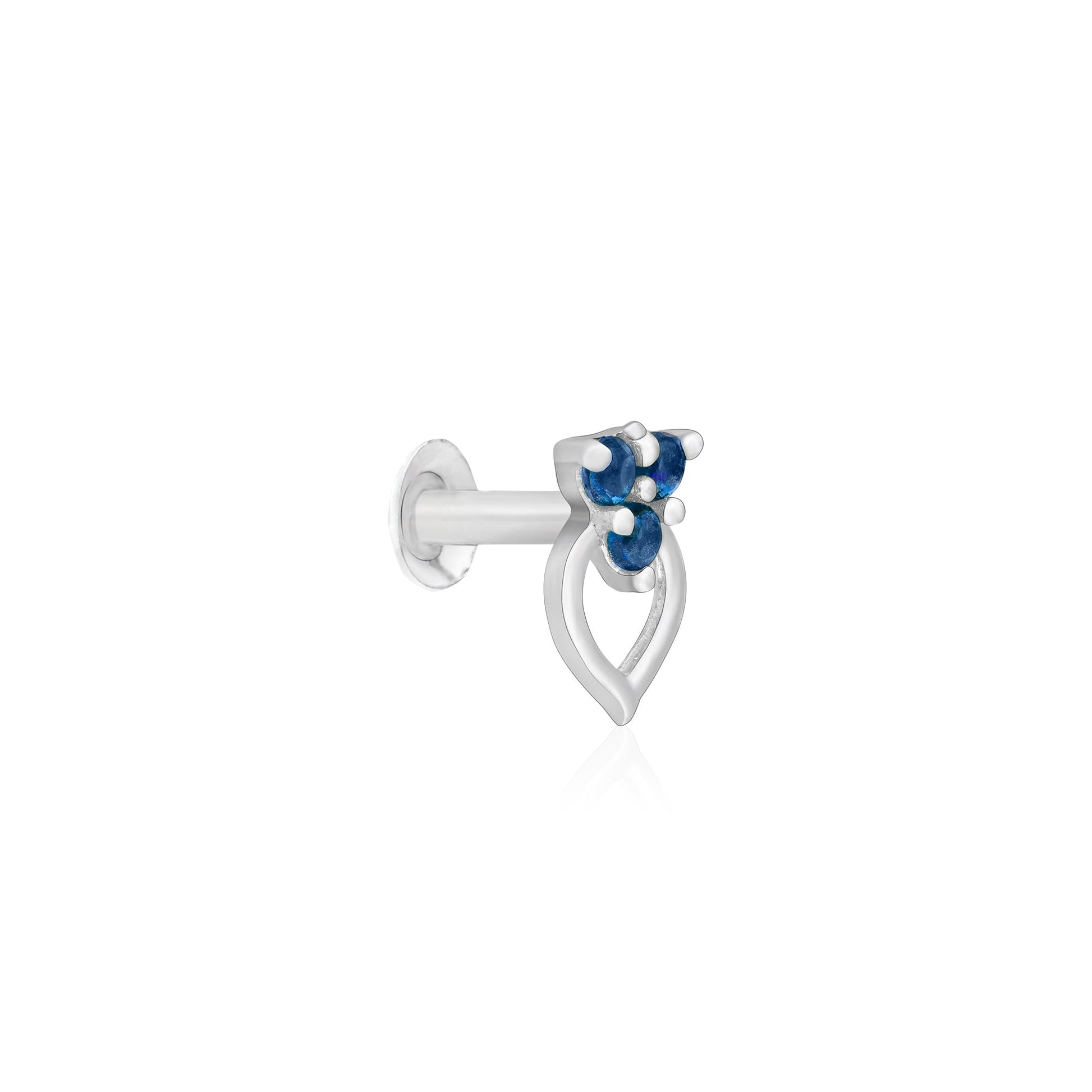 Trio Glow Heart Silver Nose Pin