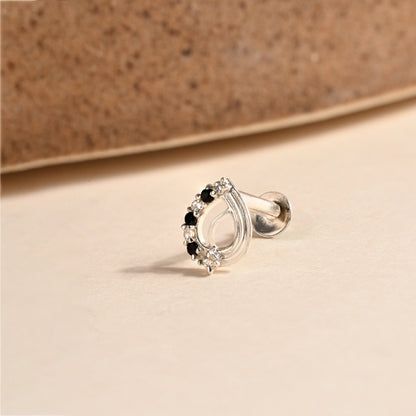 Leaf Arc Silver Nose Pin