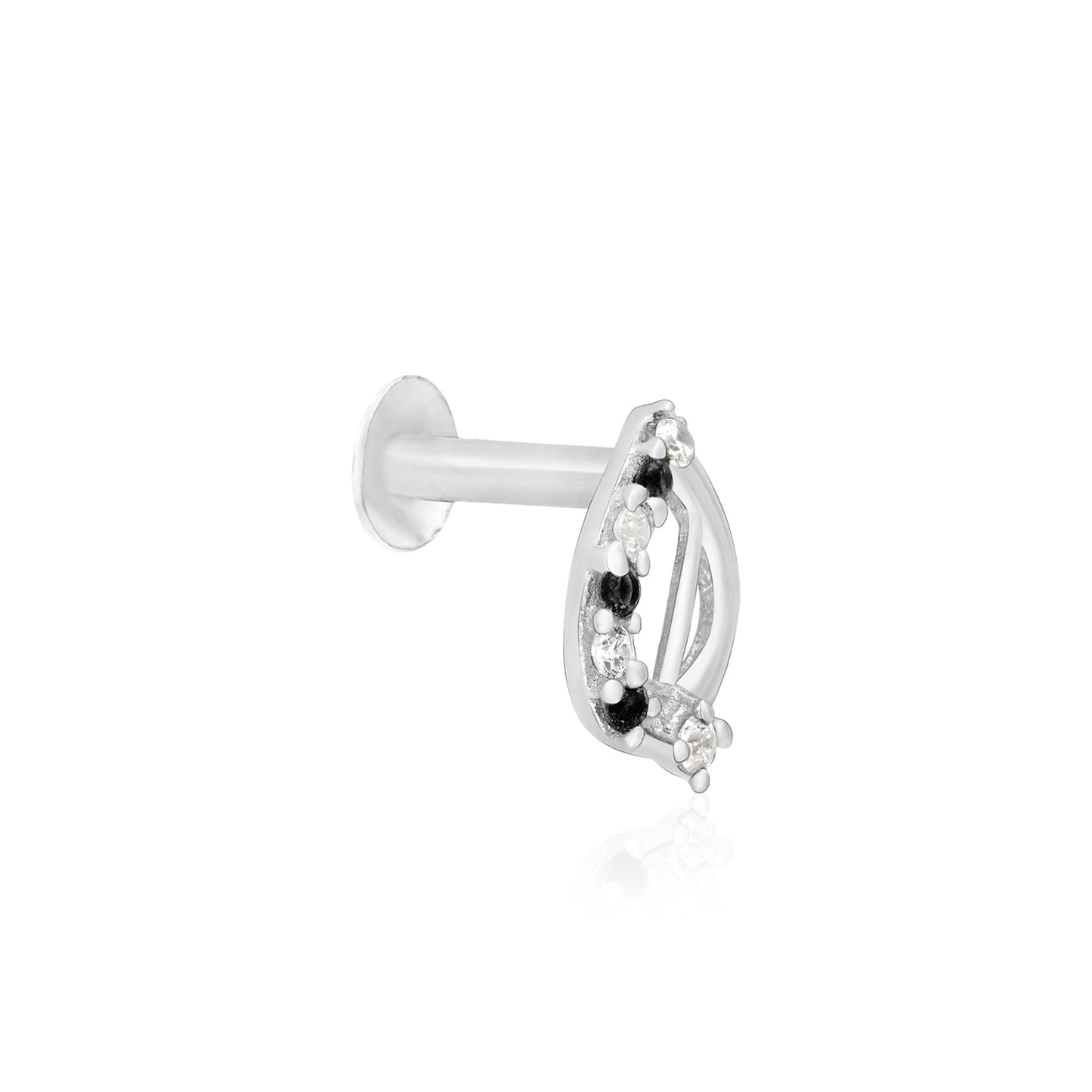 Leaf Arc Silver Nose Pin