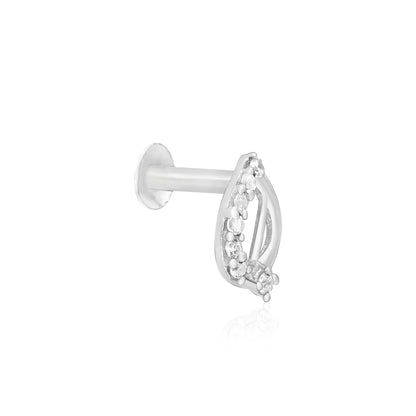 Leaf Curve Silver Nose Pin