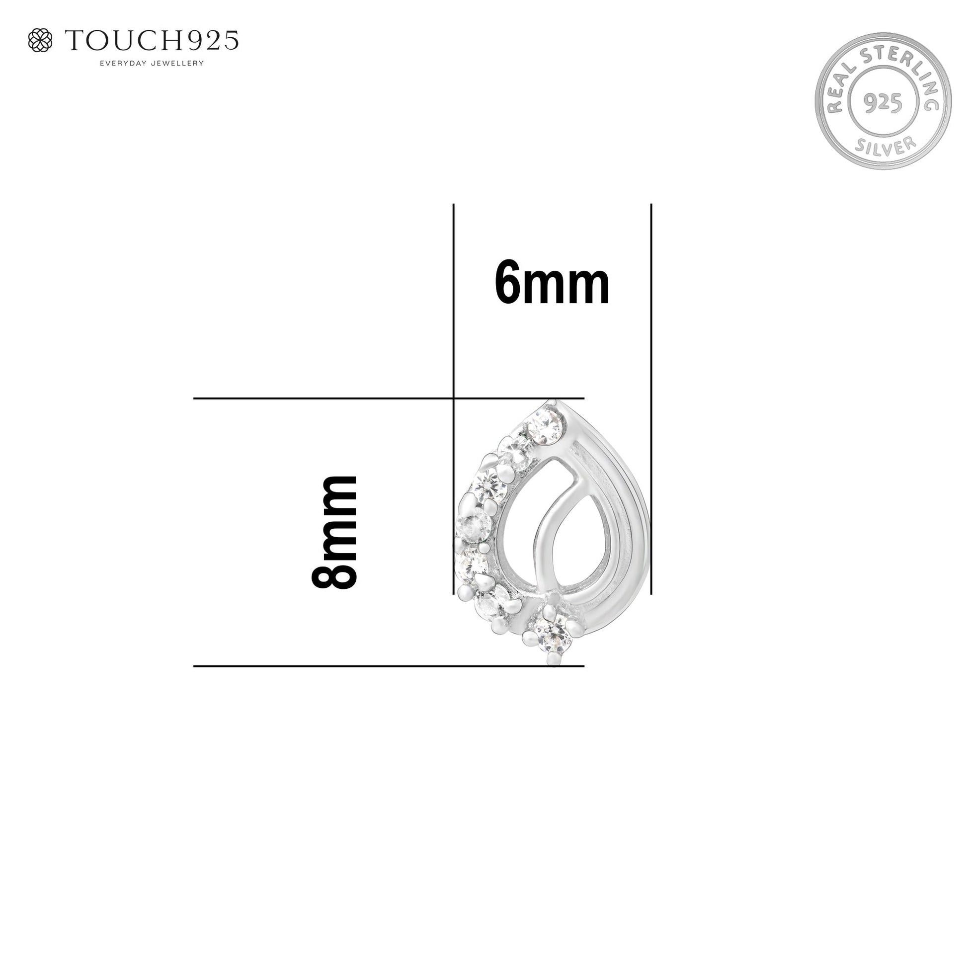 Leaf Curve Silver Nose Pin