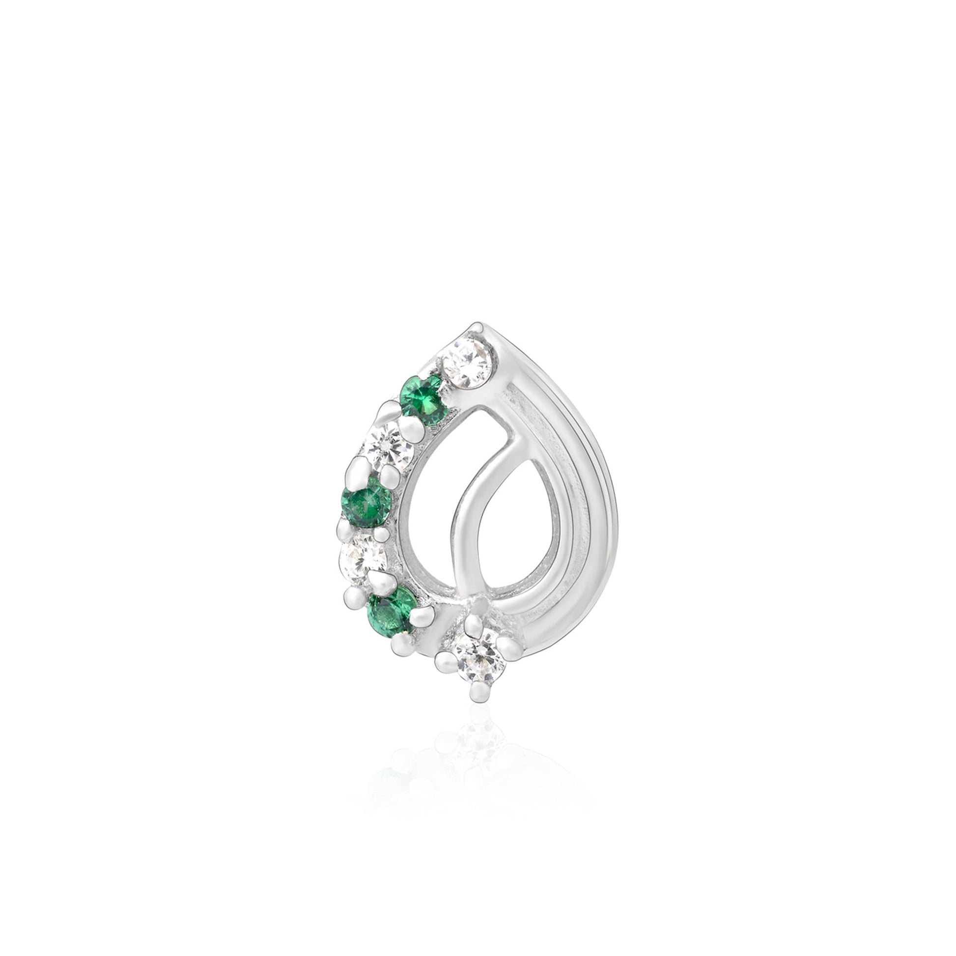 Leaf Curve Silver Nose Pin