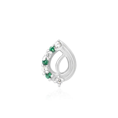 Leaf Curve Silver Nose Pin