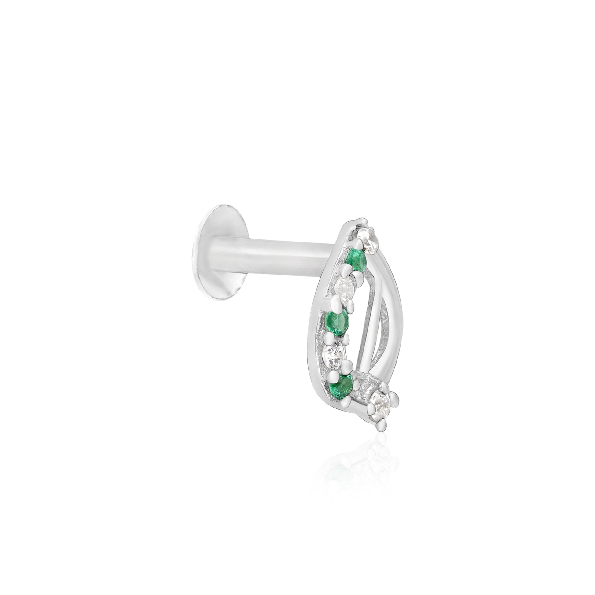 Leaf Curve Silver Nose Pin