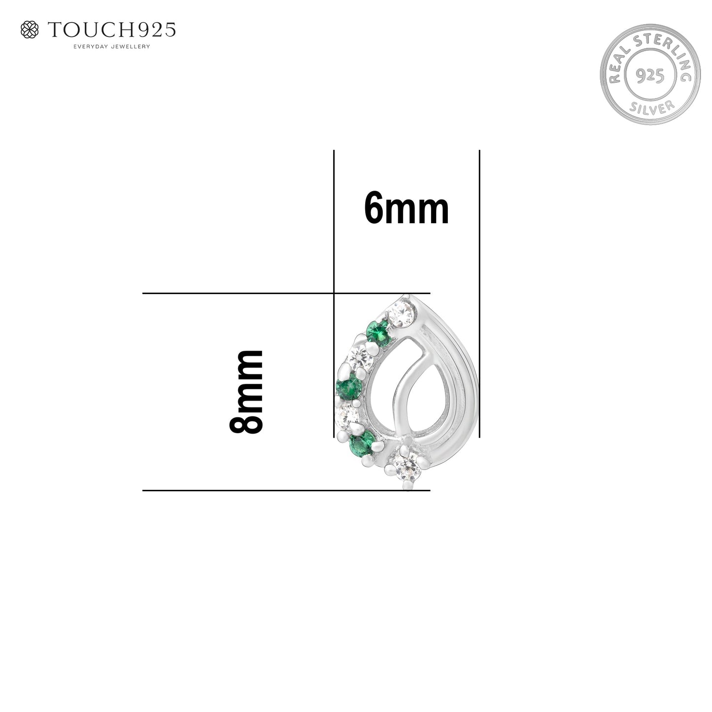 Leaf Curve Silver Nose Pin
