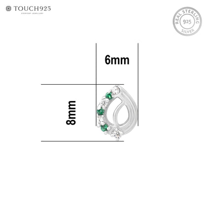 Leaf Curve Silver Nose Pin