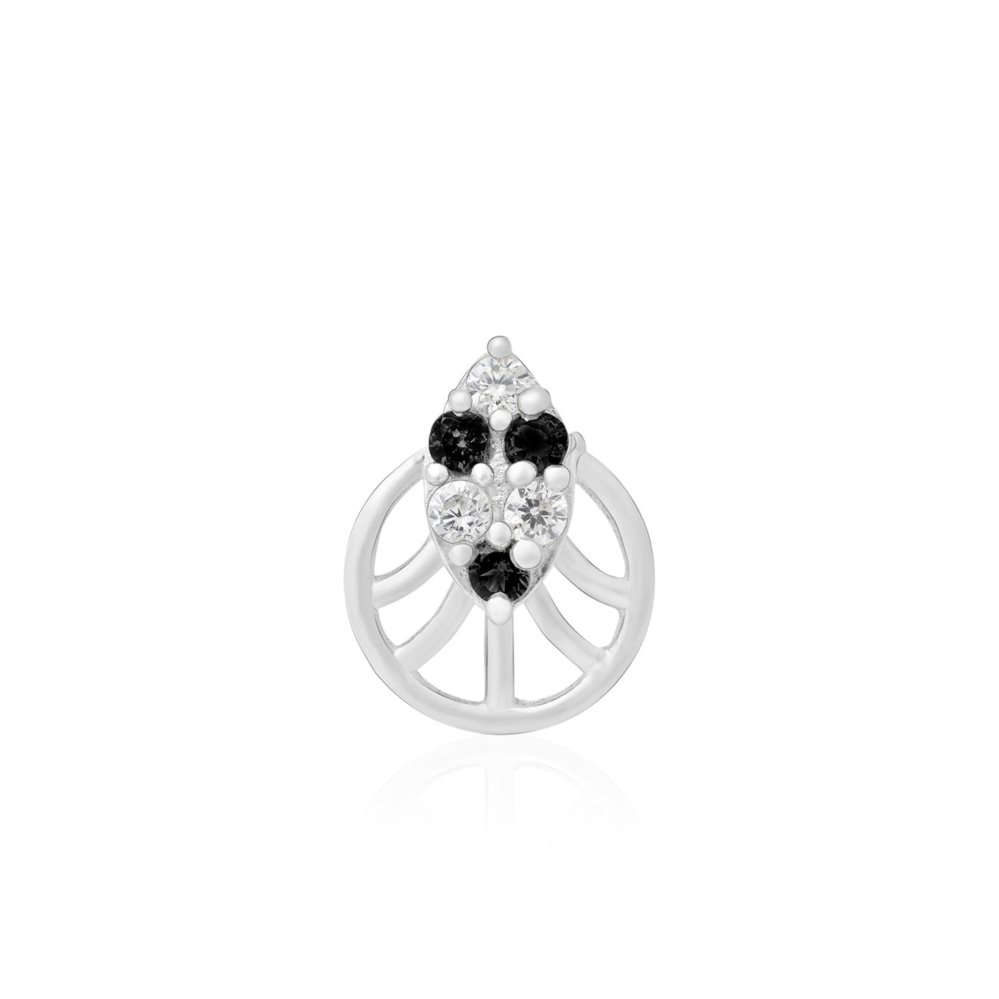Crest Cluster Silver Nose Pin