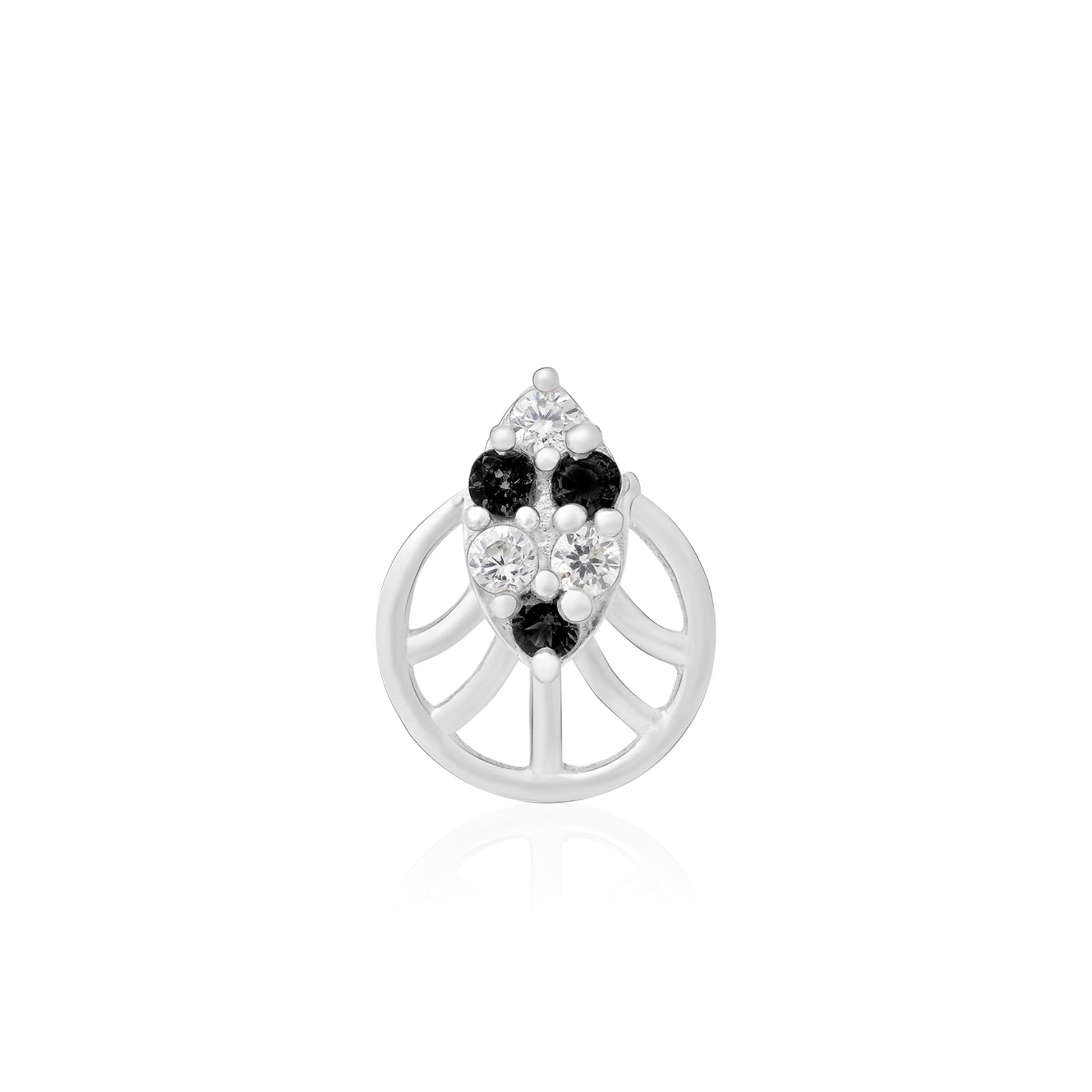 Crest Cluster Silver Nose Pin