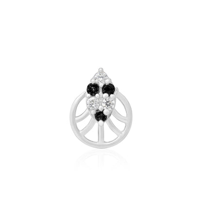 Crest Cluster Silver Nose Pin