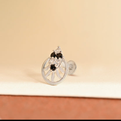 Crest Cluster Silver Nose Pin