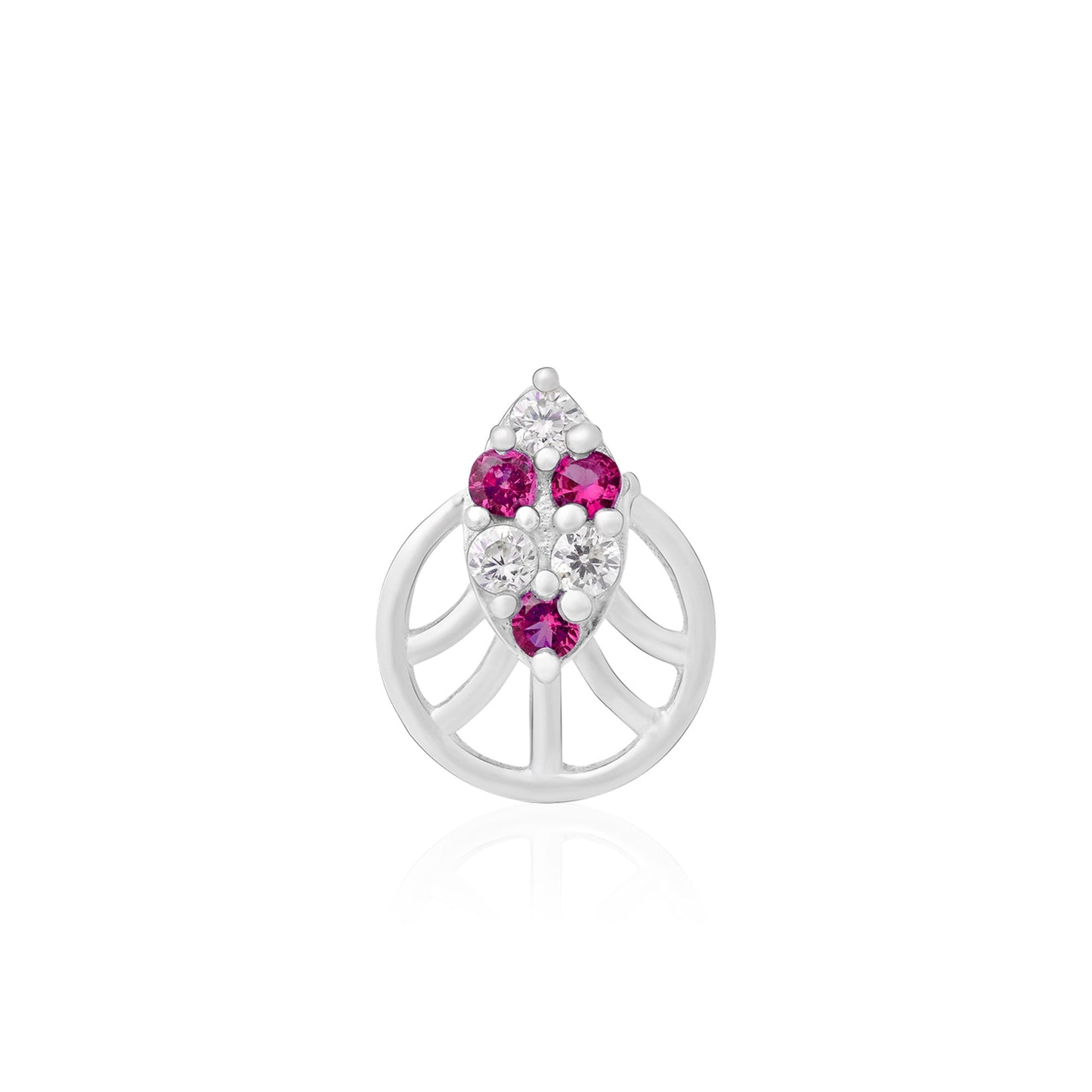 Crest Cluster Silver Nose Pin