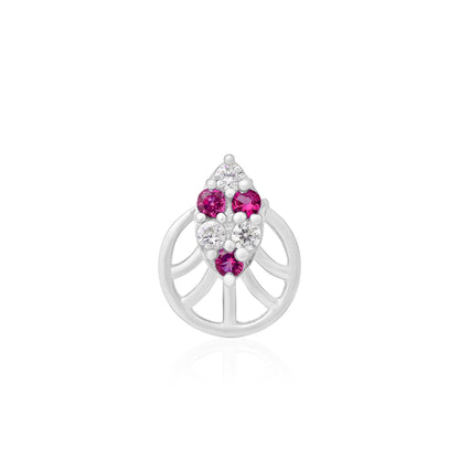 Crest Cluster Silver Nose Pin