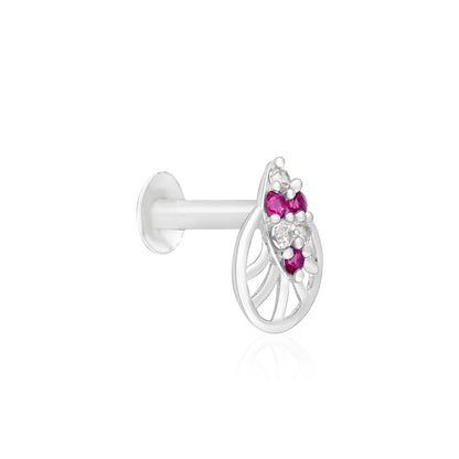 Crest Cluster Silver Nose Pin