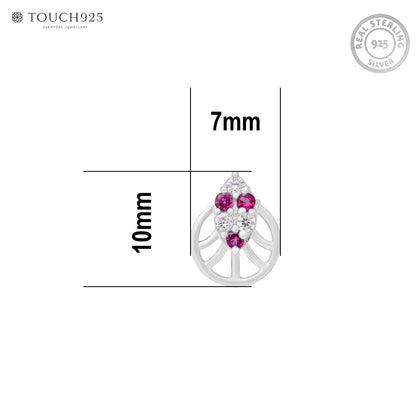 Crest Cluster Silver Nose Pin