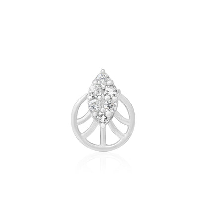 Crest Cluster Silver Nose Pin