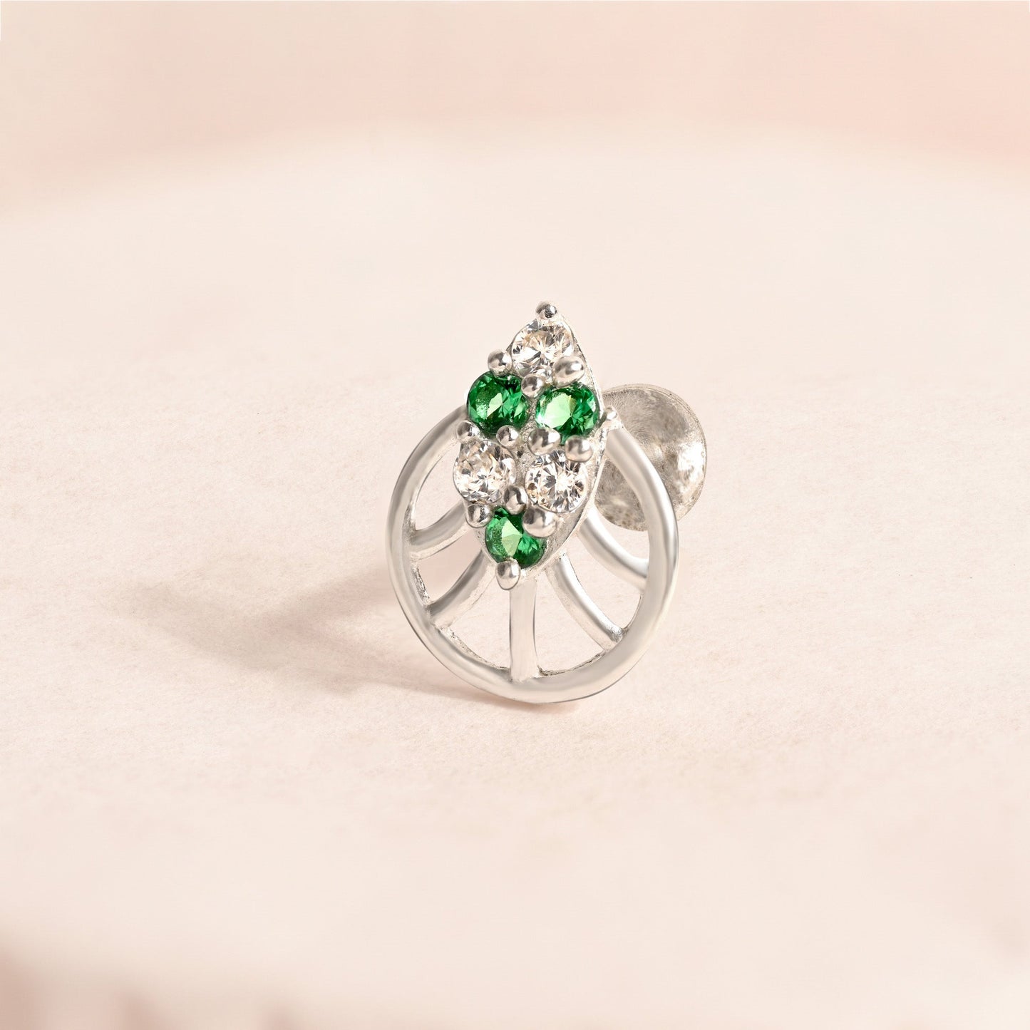 Classic Cluster Silver Nose Pin