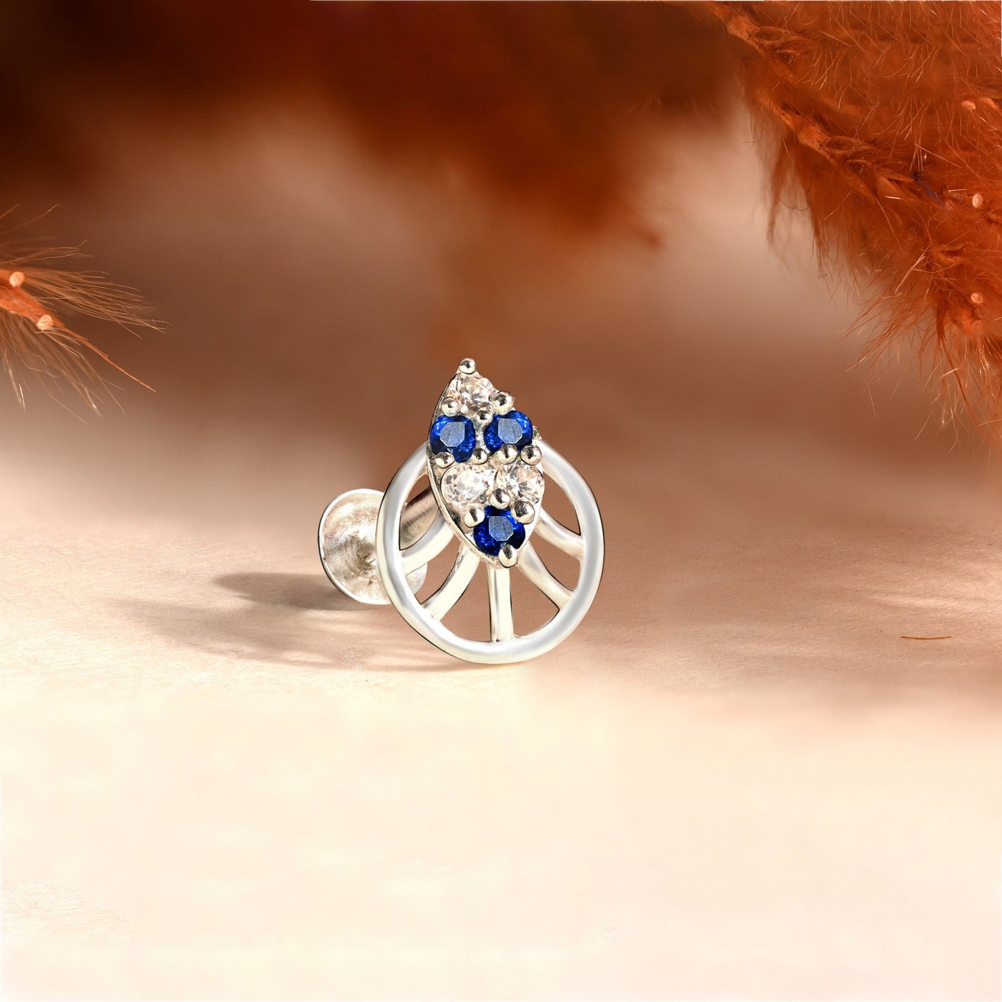 Classic Cluster Silver Nose Pin