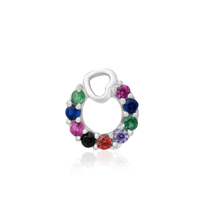 Heart Loop CZ Silver Nose Pin