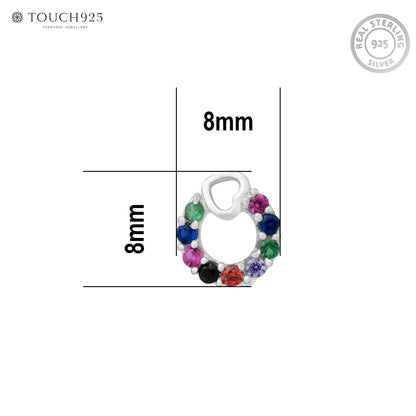 Heart Loop CZ Silver Nose Pin