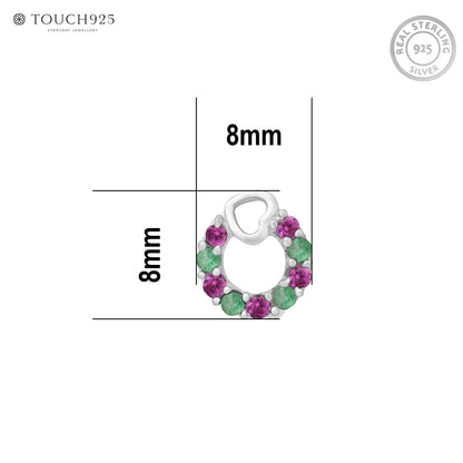 Heart Loop CZ Silver Nose Pin
