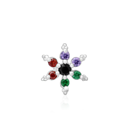 Starburst CZ Silver Nose Pin