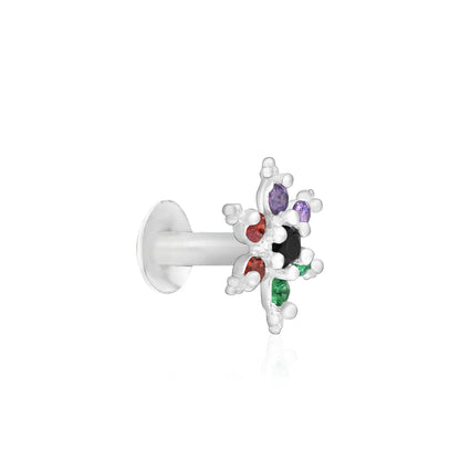 Starburst CZ Silver Nose Pin