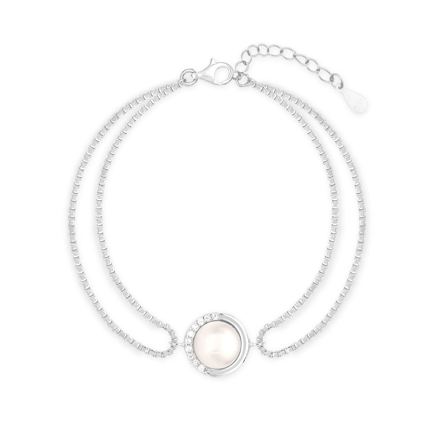 Double Chain Pearl Bracelet