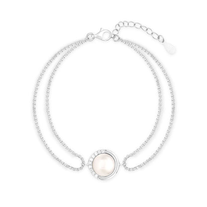 Double Chain Pearl Bracelet