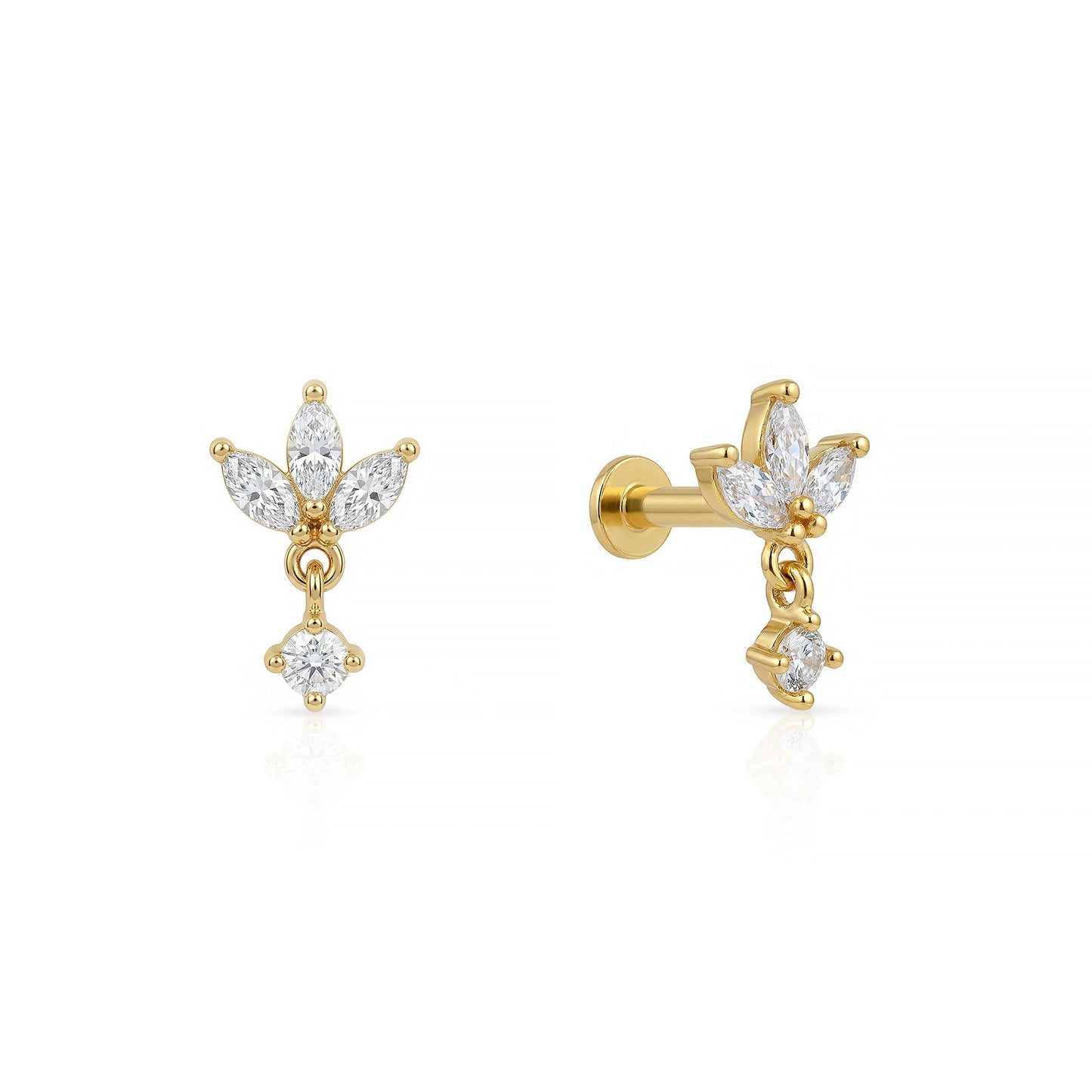 Marquise Bloom Nose Pin