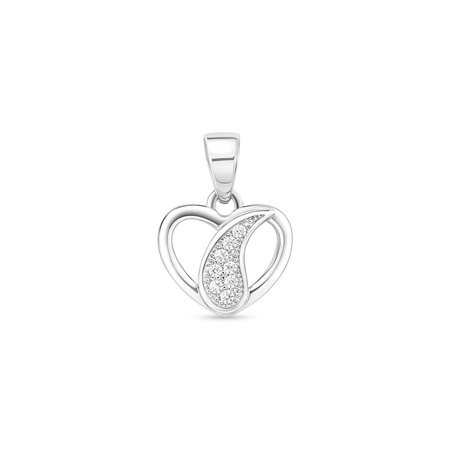 Petal Heart Silver Pendant