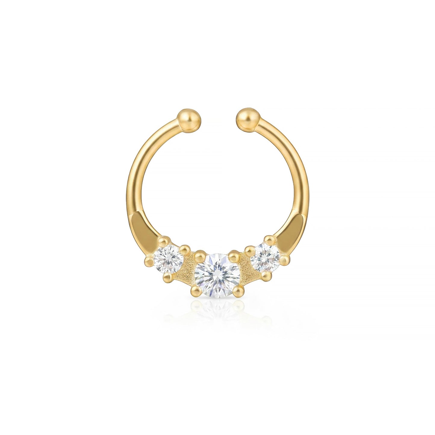 Minimal CZ Arc Septum Nose Ring
