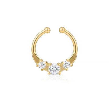 Minimal CZ Arc Septum Nose Ring